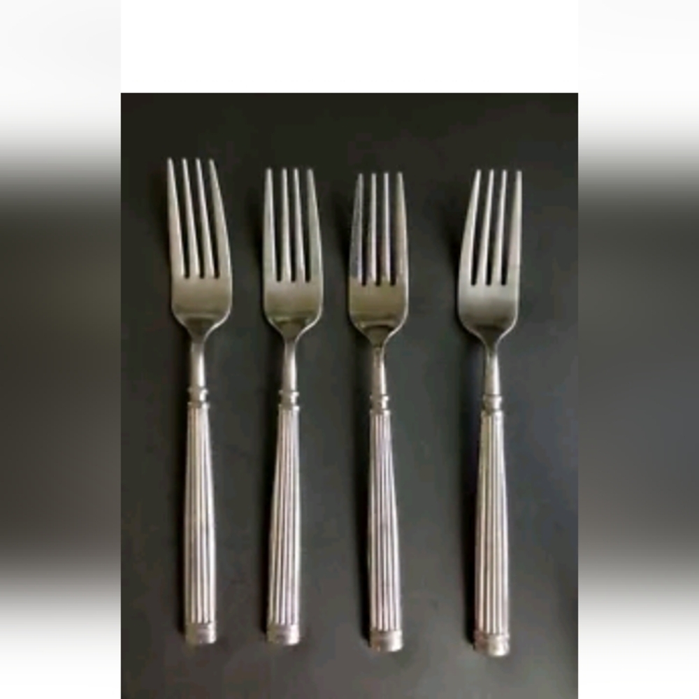 Hampton Silversmiths Avignon 2 Stainless GLOSSY Flatware Forks 7 3/4" Se…